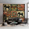 Wandtapete Retro Tier Elefant Blumen Fototapete, Bunt Vliestapete Bild Dekoration Wand-Dekor, 350 x 256 cm (WxH) Tapete Panorama Poster Für Mädchen, Jungs Schlafzimmer Wohnzimmer