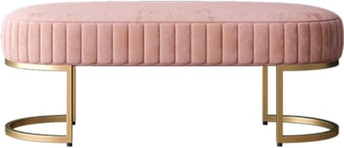 Schuhbank Mit Stauraum, Leichtes Luxus-streifendesign, Multifunktionale Bettbank, Perfekt Für Eingangsbereich, Zuhause, Schrank Oder Bekleidungsgeschäft, Eckbank(Size:100*38*40cm,Color:Rosa)