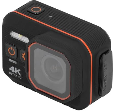 XUMIUZIY 4K-Unterwasserkamera, IP68 wasserdichte Kamera 4K 60FPS High-Definition-Tauchkamera 2-Zoll-Bildschirm Verhindert Verwacklungen für Reiten Im Freien, Tauchen, Schießen