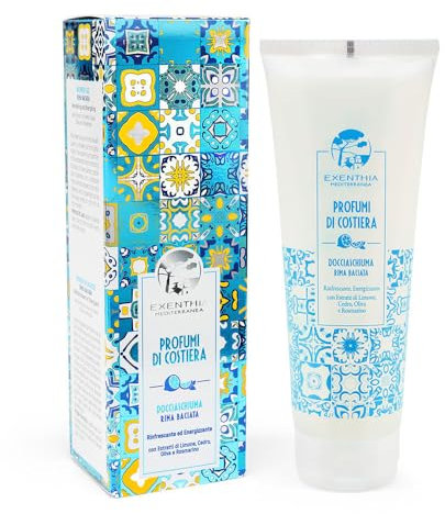 Düfte di Costiera – Rima Baciata Duschschaum, 250 ml – feuchtigkeitsspendend und erfrischend, mit Extrakten aus Zitrone, Zeder, Olive und Rosmarin