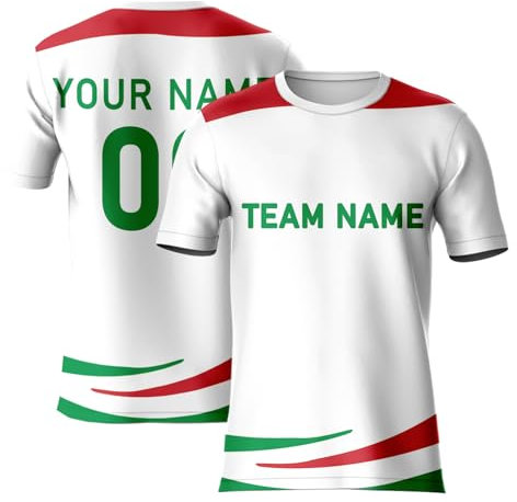 Maglietta personalizzata Italia per uomo, donna e bambino, maglietta da calcio con scritta in lingua inglese European Country Support, con scritta Add Team Name Number Team 2024 Away Jersey,