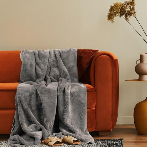 Paco Home Deko Wohnzimmer Decke Kuscheldecke Tagesdecke Waschbar Sofadecke Schlafzimmer Shaggy Einfarbig Flauschig Soft, Farbe:Anthrazit, Größe:150x200cm