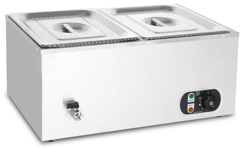 Scaldavivande Elettrico Bagnomaria Professionale, Scaldavivande Commerciale in Acciaio Inossidabile da 1500 W con Coperchi e Controllo della Temperatura per Feste a Buffet Catering e Ristoranti 2