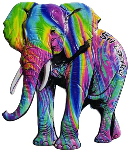Sri Lanka 3D-Kühlschrankmagnet, Elefant, Souvenir, Geschenk, Kunstharz, handgefertigter Elefant, Kühlschrankmagnet, Heim- und Küchendekorationssammlung