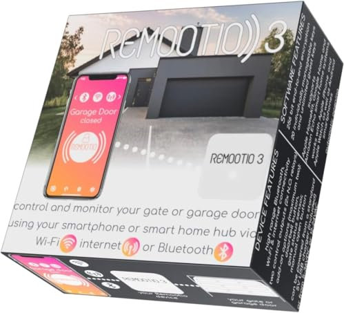 Garage Door Opener Remootio3 Bluetooth and Wi-Fi Enabled Device for Controlling and Monitoring Gates and Garage Doors