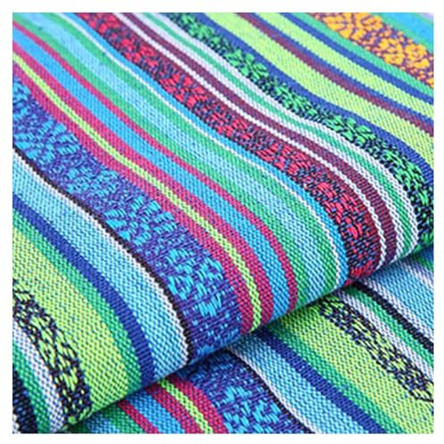 BrightGlow Baumwolle Stoff zum Nähen Ethnisches Muster Baumwollstoff Boho-Stoff Meterware Exotische Blumen Stoff Baumwoll-Leinenstoff Bunter Retro-Dekostoff Zum Nähen Kostümstoff 17# 100 X 150CM