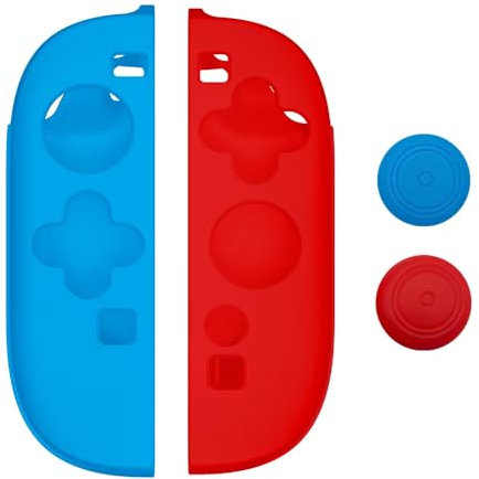 Holilo Funda Compatible con el Mando Joy-con de Nintendo Switch 2, Ultrafina, de Silicona, a Prueba de Golpes, Azul y Rojo.