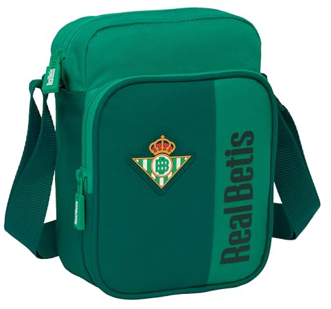 safta Real BETIS BALOMPIÉ Umhängetasche mit Außentasche, Aktentasche, Umhängetasche, bequem und vielseitig, Qualität und Widerstandsfähigkeit, 16 x 6 x 22 cm, Meeresgrün, M, Casual