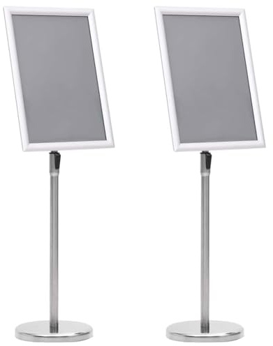 vidaXL Plakatständer 2 stk. Silber 45 x 32,7 x 108 cm Aluminium | Lässt sich easy von Hand anpassen, Schlanker Silberlook für einen coolen Style, Stabiler Aluminiumrahmen, der lange hält