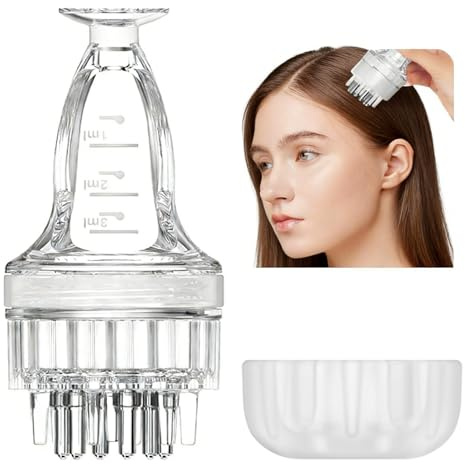 Soiftra Haaröl Applikator,Haarwurzel Applikator Schnelles und Effizientes Auftragen von Haaröl Kamm Massagebürste Transparent Leicht zu Reinigen für Haarbehandlung Ätherisches Öl Serum Haarwachstum