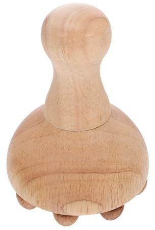 Ipetboom Wooden Roller Massager Body Meridian Tool for Scalp and Muscle Relaxation Portable Manual Hand Massage Roller for Home and Office Use No Electricity Required