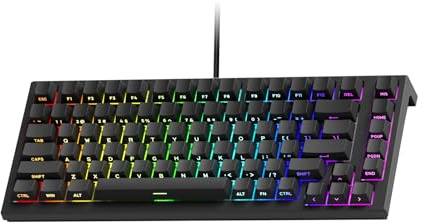 Akko TAC75 - Teclado para juegos de disparo rápido con cable, teclado HE que brilla a través de negro, interruptor magnético deslumbrante