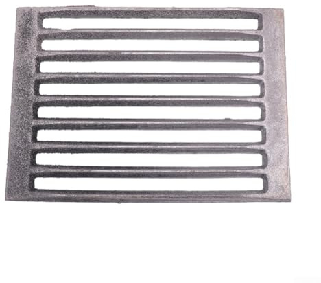 Oniissy Rejilla de fuego cuadrada de hierro fundido para reemplazo de chimenea Hark, circulación de aire uniforme y posicionamiento estable de leña para una salida de calor continua (27 x 19,5 cm)