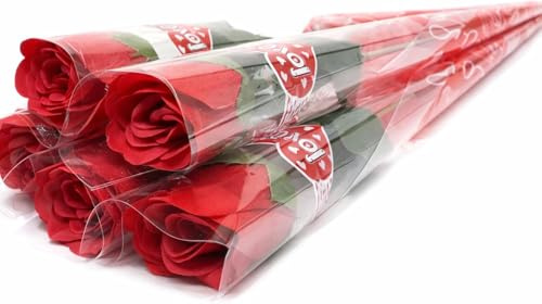 Realistic Artificial Scented Rose Stem – Single Faux Plastic Flower for Valentine’s Day, Table Centrepieces, Home&Office Décor, Romantic Gifts – Long Lasting Scent Flower Decoration,1 Pc(Red)