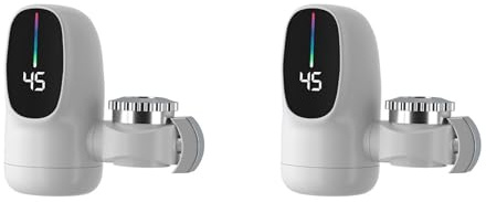 Agmoctz 2X 3000W Chauffe-Eau Électrique Instantané Affichage Numérique Chauffage Chauffe-Eau pour de Salle de Bain Prise UE