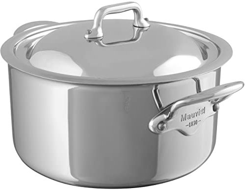 Mauviel1830 M'cook 523112 - Olla Baja sin Tapa, Acero Inoxidable, Acero Inoxidable, 28 cm
