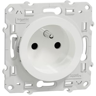 Schneider Electric Odace toma de corriente 2P+T blanco, rosca, 4 conexiones rápidas por polo
