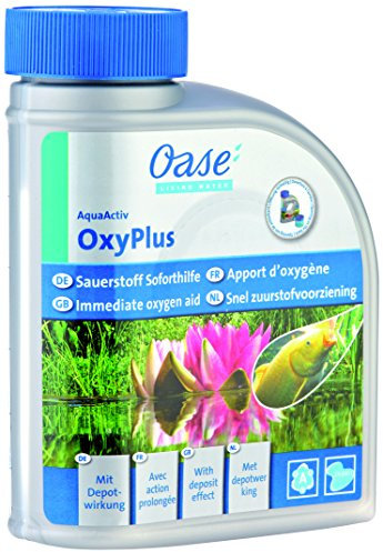 OASE 50559 AquaActiv OxyPlus 500 ml - Sauerstoffsoforthilfe, erhöht Sauerstoffgehalt, sorgt für klares Wasser in Schwimmteich Gartenteich Koiteich Fischteich