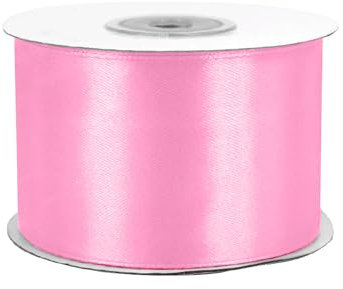 Satinband 50mm x 25m Rolle - FARBAUSWAHL in 3/6/12/18/25/38/50/75/100mm - farbecht & waschbar - Schleifenband für Hochzeit - Geschenkband zum Verpacken Dekorieren Basteln - Rosa 148