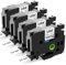 Label KINGDOM TZe-241 TZ Schriftband 18mm 0.7 Laminated White Kompatibel mit Brother P-Touch Bänder 18mm 3/4 Inch Schwarz auf Weiß für Brother P Touch PT-D410 PT-D400 PT-D600 PT-D610BT, 4-Pack