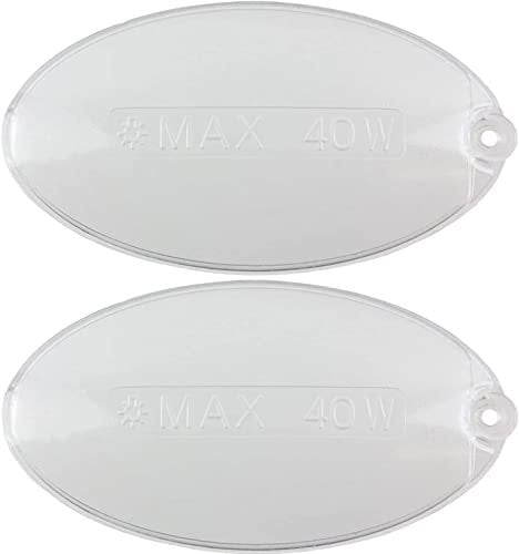 SPARES2GO Light Diffuser Lens Oval Cover Plate Compatible with Rangemaster Cooker Hood (Pack of 2, 100mm x 52mm)