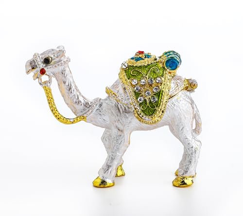 YU FENG Kleine, niedliche Kamel-Figur, Sammlerstück, aufklappbar, Kristall, Schmuckkästchen, Schmuckkästchen, Wüstenkamel-Dekoration, Kamelliebhaber, Geschenk