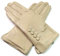 Damen Premium Qualität Original Superweich Leder Handschuhe Kunstpelz Futter Winter Alltag Warm - Creme, L