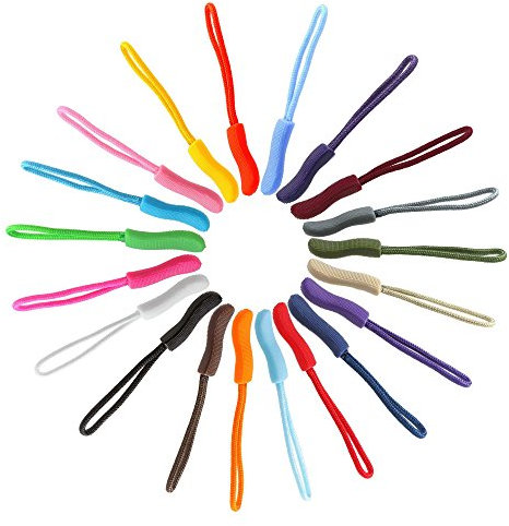 10 Zipper-Schlaufen 70 Farben Reißverschluss-Anhänger Reißverschluss-Verlängerung Pull Anhänger, Farbe:Farbmix 1