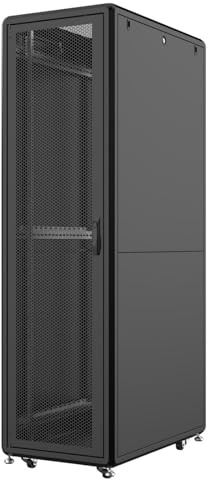 LOGON RSL42U61BL Freestanding rack 42U 600kg Black rack - racks (600 kg, Freestanding rack, Steel, Glass, Black, 48.3 cm (19))