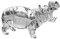 GlasXpert Nilpferd aus Glas Glasstier Glasfigur Skulptur Glastiere