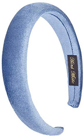 ZOOMY Women Velvet Cloth Wrapped Stirnband Dicker Schwamm Gepolsterte Candy Farbe Haarband - Blau