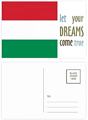 Ungarn Nationalflagge Europa Land Dream Come True Postkarten-Set Dankeskarte Versandseite 20 Stück