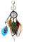 Yuehuamech 2 Stücke Keychain Pfau Feather Dreamcatcher Schlüsselanhänger Handgemachte Wand Hängen Anhänger Traumfänger Quaste Schlüsselanhänger für Wand Auto Geldbörse Tasche Hängende