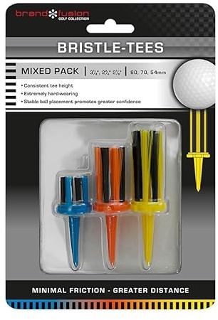 Brand Fusion Golf Bristle Step Tees Mixed (1 x 80mm, 1 x 70mm, 1 x 54mm)