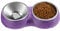 eing Dog Bowls Double Dog Water and Food Bowls Stainless Steel Bowls with Non-Slip Resin Station and Bling Rhinestones, Pet Feeder Bowls for Puppy Medium Dogs Cats Puppy Pets,Purple