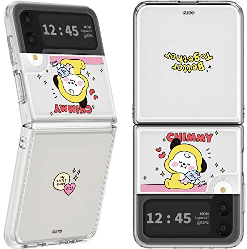 BT21 Entworfen für Galaxy Z Flip 4 Hülle (2022), offizielles Lizenzprodukt, My Little Buddy transparente Handyhülle, Chimmy