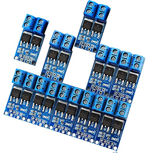 CHRI MOSFET Treibermodul 5V-36V 15A (max. 30A) 400W Dual-Hochleistungs Switching Driver Modul PWM Einstellung Elektronische Schalter Control Board für Arduino (10 stücke)