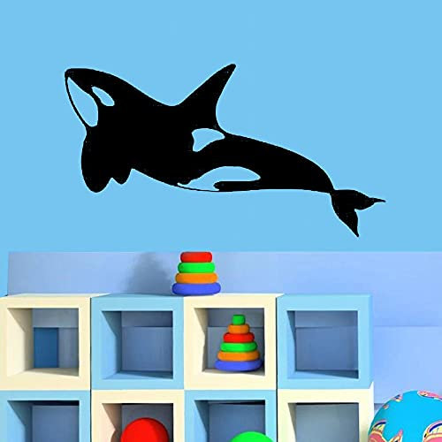 Wal-Wandaufkleber, Badezimmer-Wanddekoration, süße Orca-Meerestiere, Vinyl-Wandaufkleber für Kinderzimmer, Baby-Schlafzimmer , 57 x 31 cm
