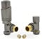 Hot Flow | Cascade Modern Angled TRV Thermostatic Radiator Valve 10mm Compression (Metallic Grey)