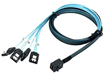 SXOPU 1m hôte intégré for 4 Ajustement for SATA 7pin Fanout du Disque Dur 6GB PS Serveur de données Raid Câble Mini Ajustement for SASS FF-8643 Cordon d'alimentation