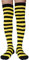 AUSUAYA Gestreifte Oberschenkelhohe Socken für Damen, Baumwolle, Überknie, Schlauch, langer Strümpfe, Beinwärmer für Halloween, Cosplay, Gothic, GB-LW-3, Schwarz und Gelb gestreift – Bienenstreifen,