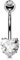 OUFER 14G Bauchnabelpiercing Titan 10 mm Stablänge Herz Piercing Bauchnabel Lang Kurz CZ Edelstein Kugeln Belly Button Piercing Navel Bars Silber 1.6mm Nabelring Frau Geschenk Schmuck