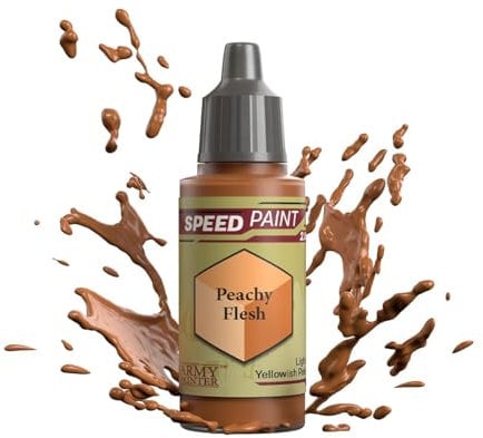 The Army Painter Speedpaint Peachy Flesh 2.0, Single Acrylic Paint 18ml One-coat Painting Soloution For Fantasy Tabletop Miniatures Like Warhammer 40k and Dungeons And Dragons Figures