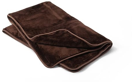 Hundedecke Waschbar Wasserdicht Katzendecke Grosse Mittelgroße Kleine Hunde Katze - Kuscheldecke Decke aus Kunstfell Fellimitat Kunstpelz - Doppelseitig Weich Warm (Braun, 100x75cm)