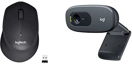 Logitech M330 SILENT PLUS Mouse Wireless, 2,4 GHz con Ricevitore USB Nano & C270 Webcam HD, HD 720p/30fps, Videochiamate HD Widescreen