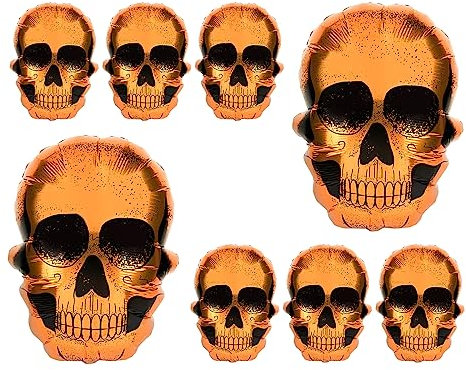 ds. distinctive style Schädelballons 8 Stück 23,6 Zoll Halloween-Folienballons Großartige Ergänzung für Halloween-Party-Ballonbogen