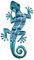 ROCKING GIFTS Adorno de Pared Lagarto, Azul, Metal, 39x19 cm, decoración terraza, Jardin