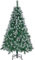 Yaheetech Albero di Natale 152,5 cm Innevato Folto Bianco Effetto Realistico con Neve con Supporto in Metallo Pieghevole Portatile Decorazione Natalizia