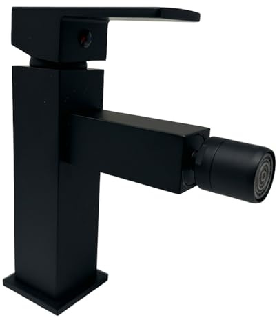 Vetrineinrete® Rubinetto per bagno ultra moderno miscelatore orientabile lavabo bidet vasca nero opaco (Rubinetto Bidet)