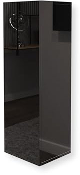 HAJDUK FURNITURE Hochglanz Schwarz Hochschrank B: 35 cm H:105 cm, Moderner Hängeschrank, Push to Open Wohnzimmerschrank - Wohnzimmer Möbel Hängend - Korpus und Fronten in Hochglanz